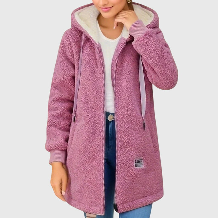 Chaqueta Larga con Capucha – Rosa