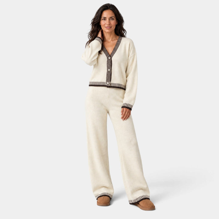 Conjunto con Cárdigan y Pantalón – Albaricoque