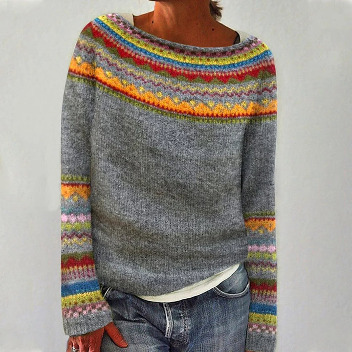 Jersey Holgado Escandinavo – Gris/Multicolor