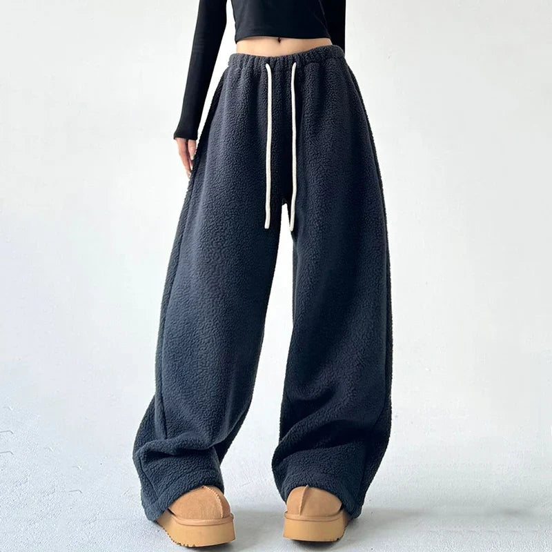 Pantalón Ancho con Cordón – Azul Marino
