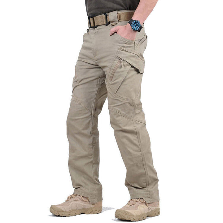 Pantalón Recto Multibolsillos – Caqui