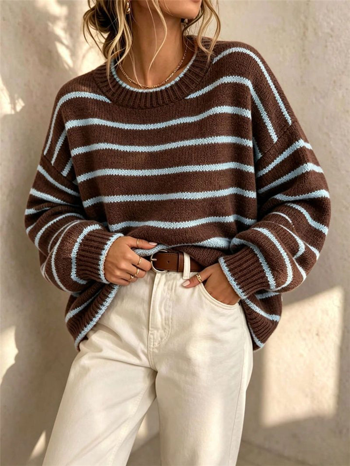 Jersey Casual a Rayas – Marrón