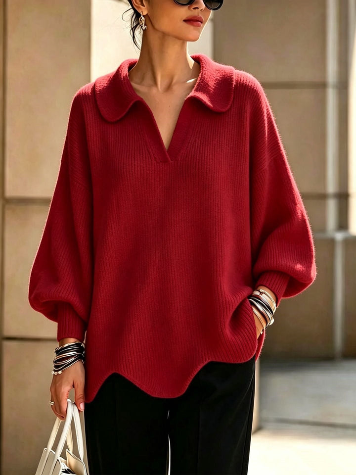 Jersey con Cuello Camisero – Burdeos