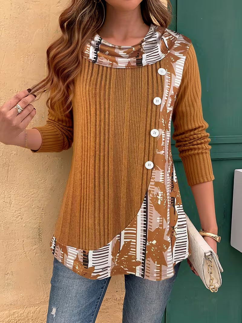 Top con Botones Decorativos – Camel