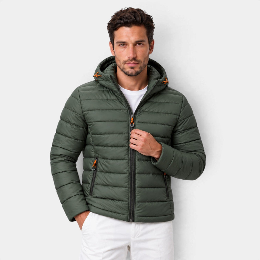 Chaqueta con Capucha y Cremallera – Verde