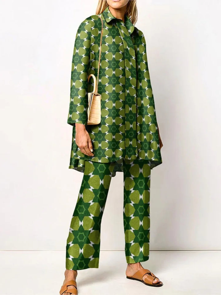 Conjunto Estampado Elegante – Verde