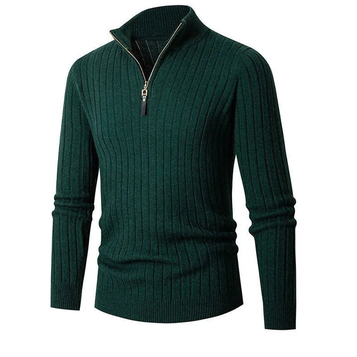 Jersey Ajustado con Cremallera – Verde