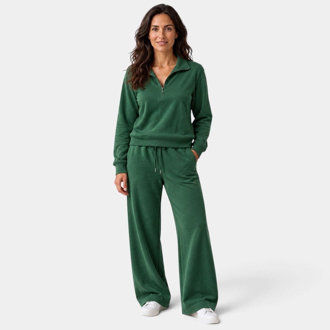 Conjunto con Media Cremallera – Verde Oliva