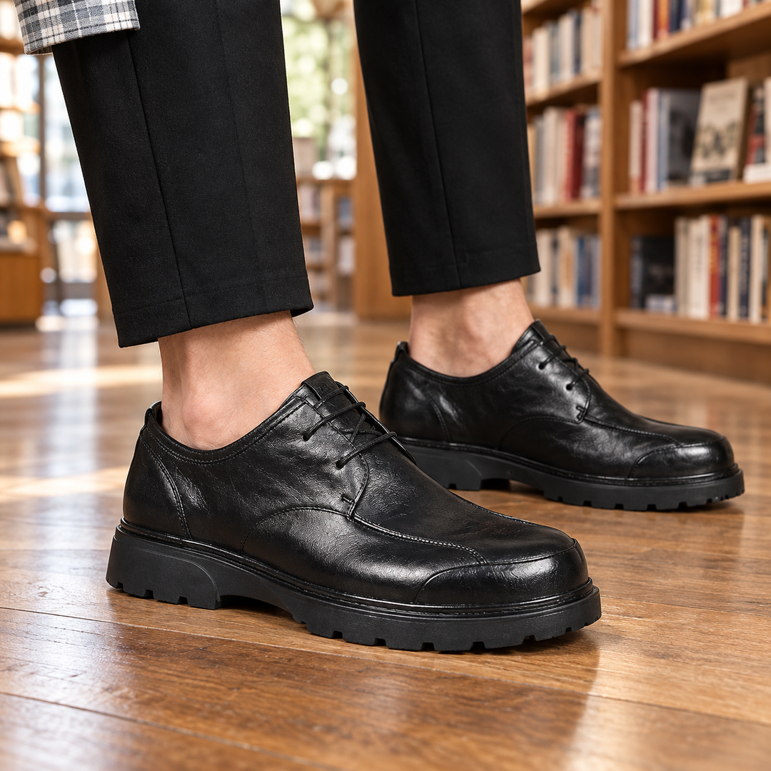 Zapatos Derby con Suela Dentada – Negro